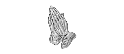 DNSEMP-L-516-GD-WT Silver Praying Hands White